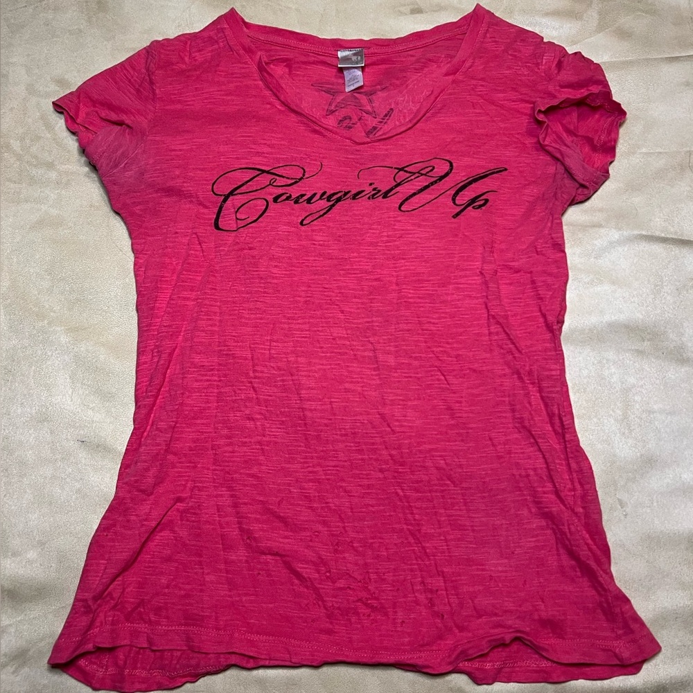 Pink Cowgirl Up tee